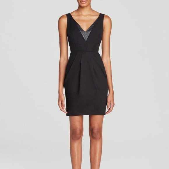 Rebecca Minkoff Leather Trim Eli Mini Dress NWT - Picture 1 of 3